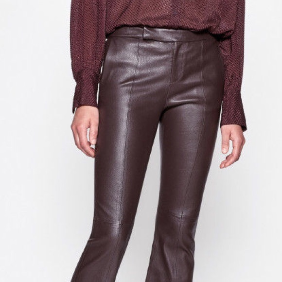 NWT Equipment Merlot Leather Trouser